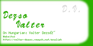 dezso valter business card